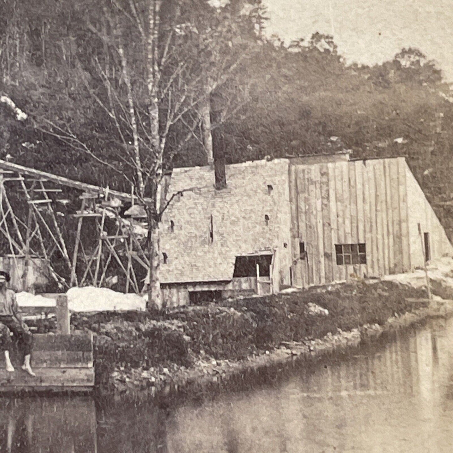 California Gold Rush Hydraulic Mining Stereoview Sierra Nevadas? Antique c1863