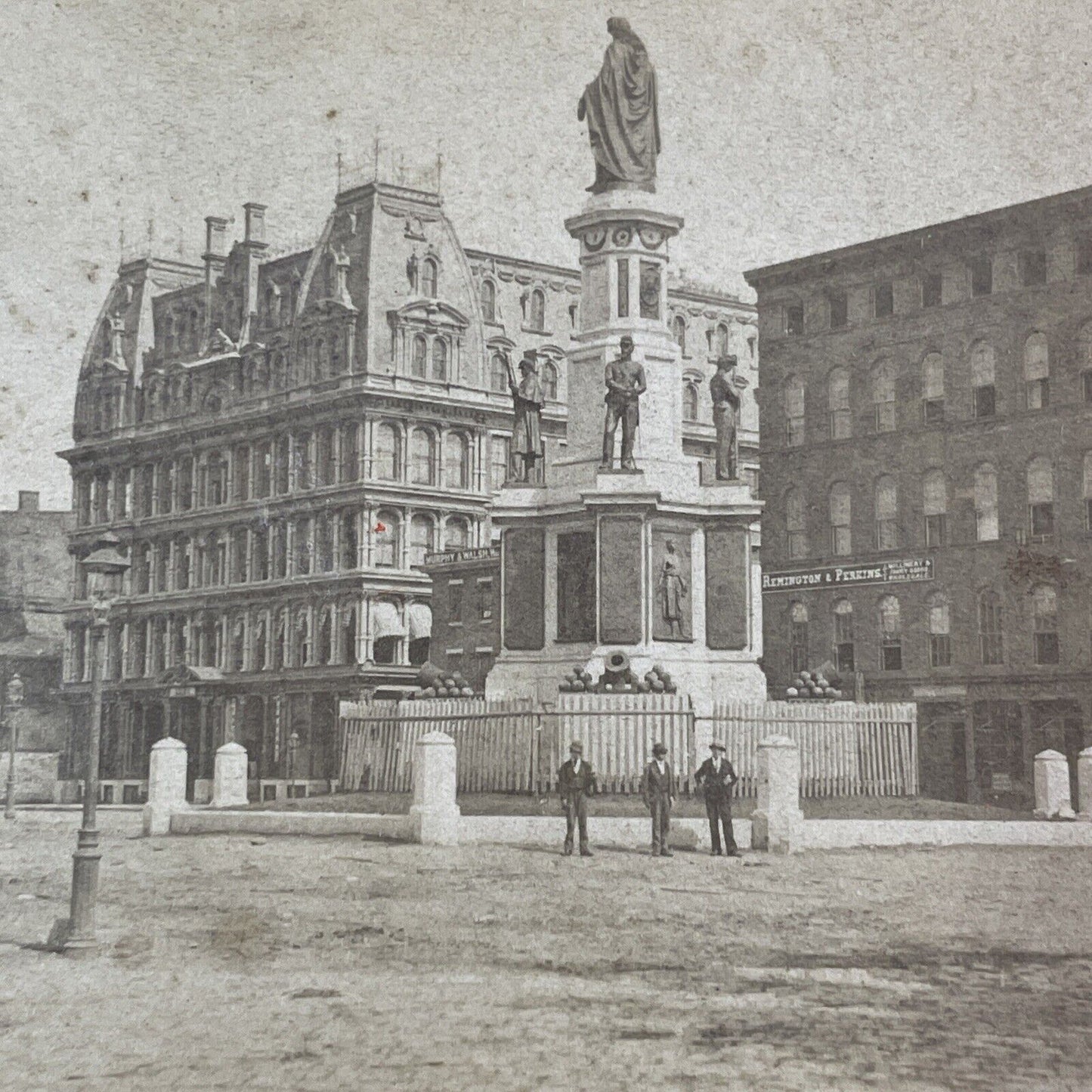 Civil War Monument Stereoview Providence Rhode Island J.H. Palmer c1871 Y116