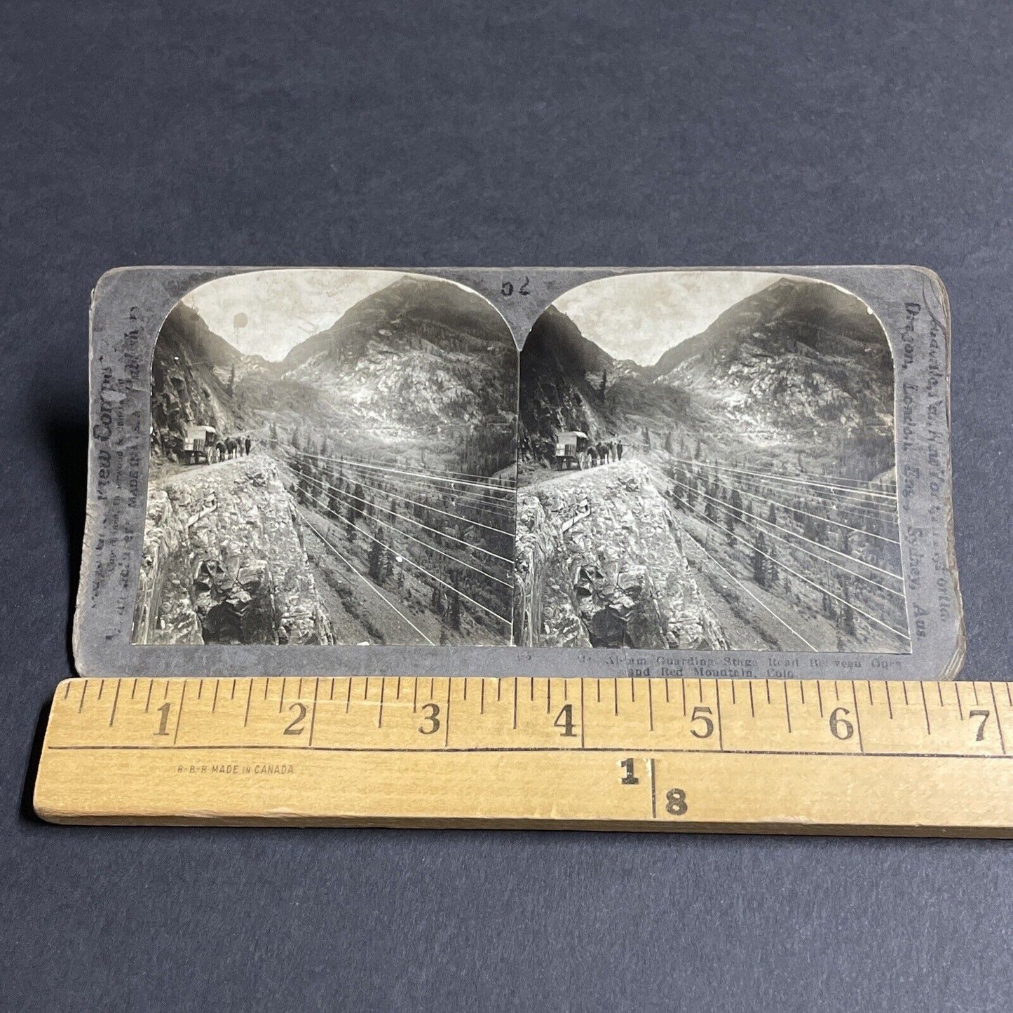 Antique 1909 New Power Lines Red Mountain CO Stereoview Photo Card P4310