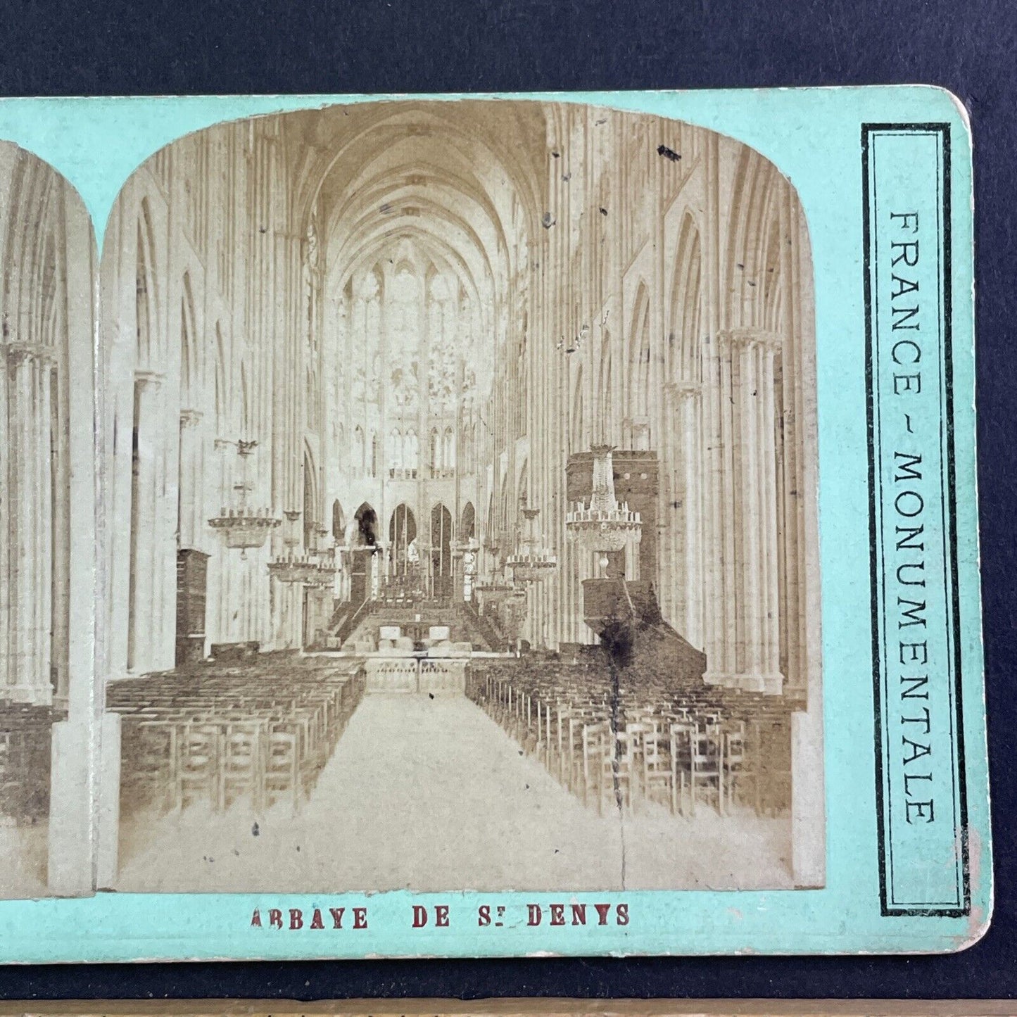 Basilica of Saint-Denis France Stereoview Veuve Vagneur Antique c1878 X3843