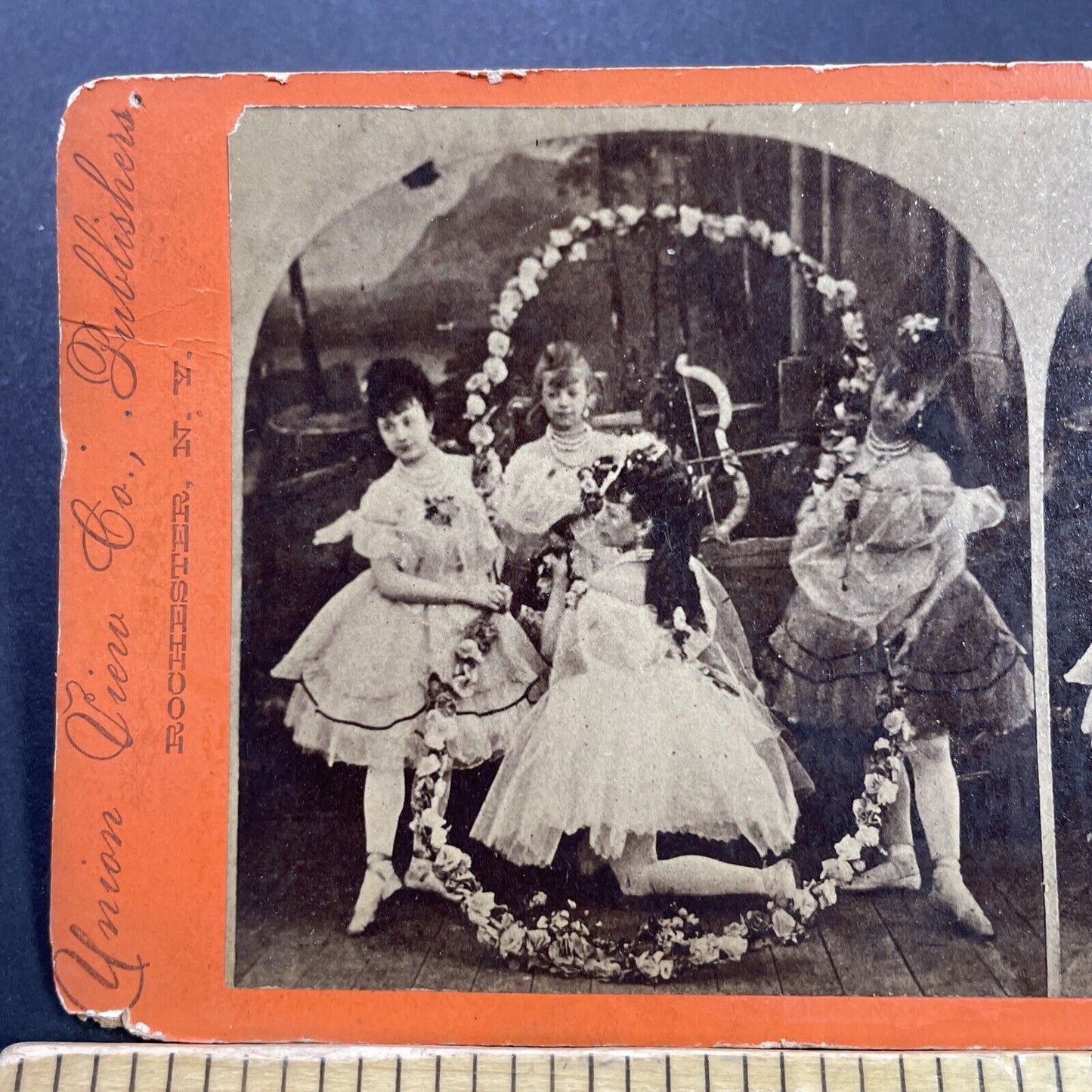 Antique 1860s Hazard Ballet School Of Dance Stereoview Photo Card P4105