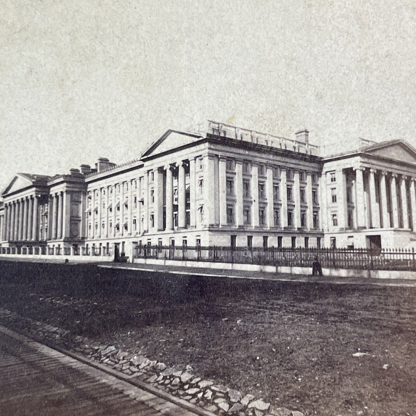 US Treasury Building Washington DC Stereoview F.H. Bell Antique c1867 X3147