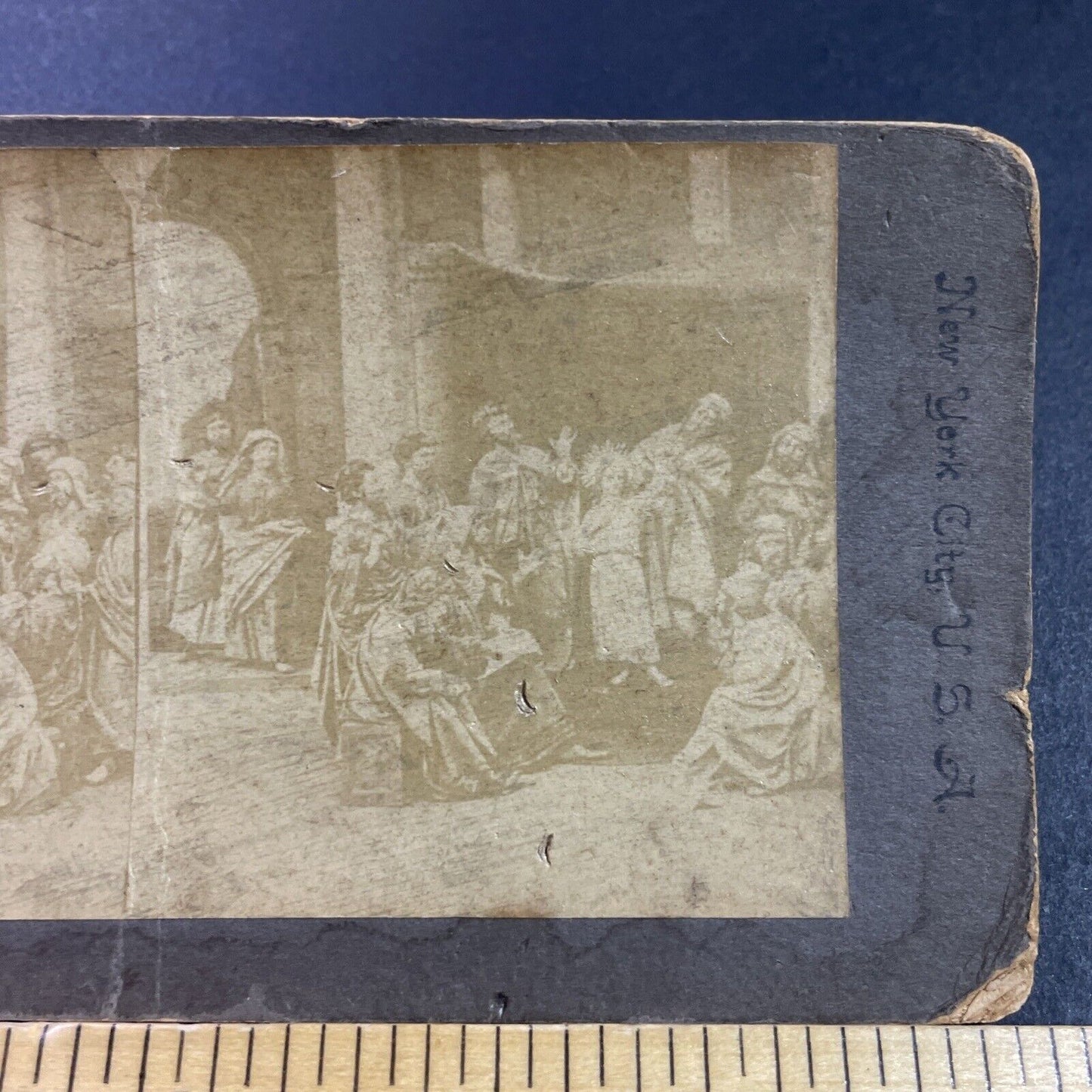 Antique 1870s Jesus And The Doctors Stereoview Photo Card P3415