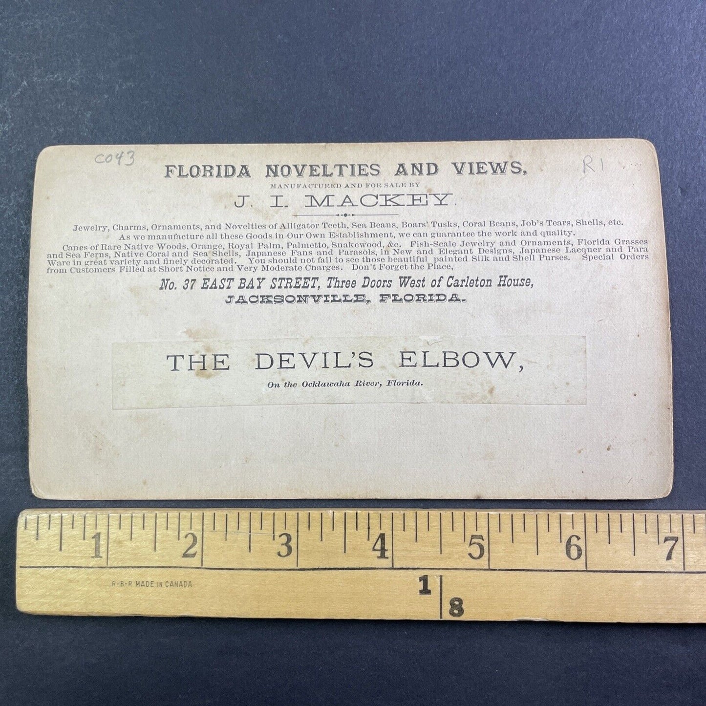 Devils Elbow in East Palatka Florida Stereoview Antique c1885 J.I. Mackey Y089