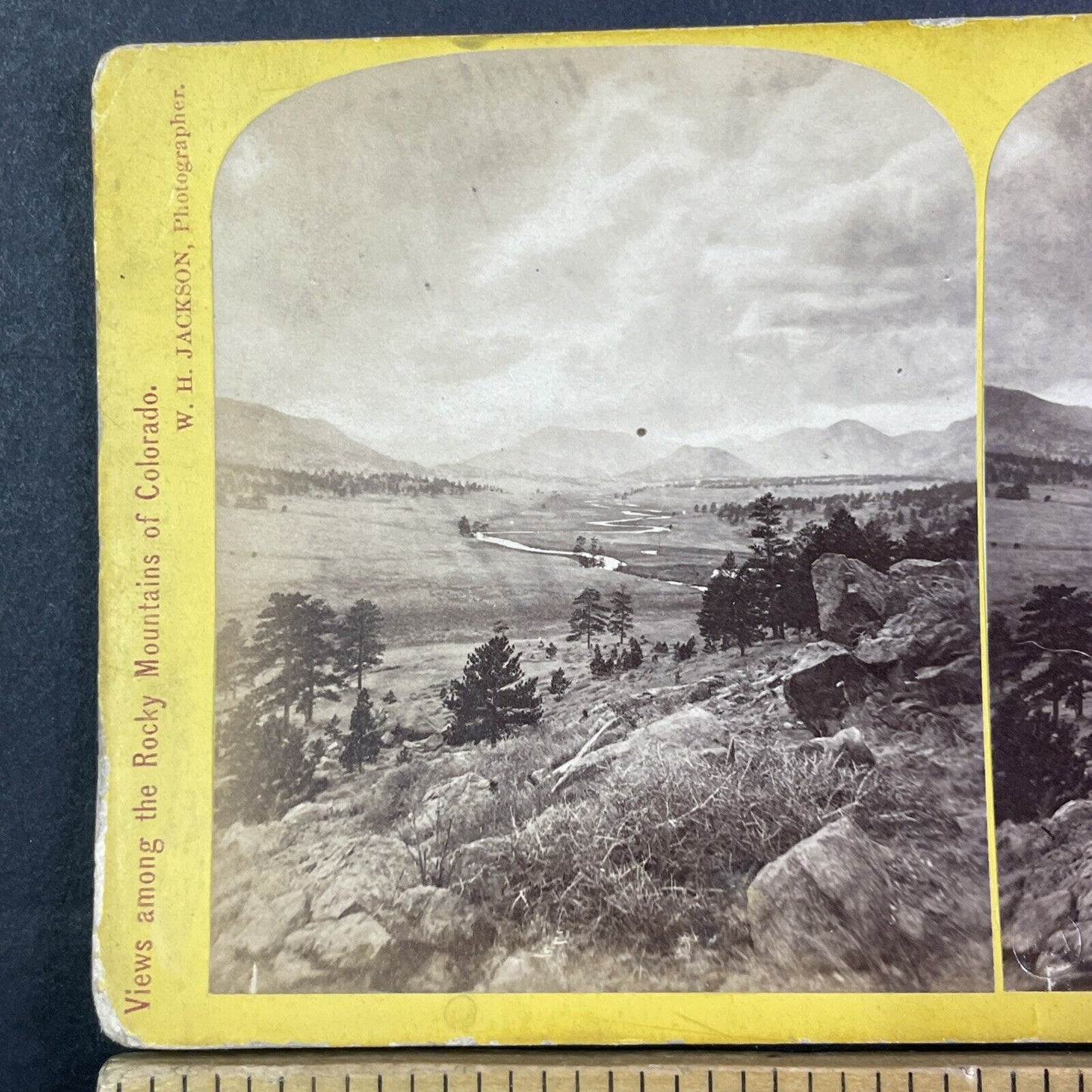 W.H. Jackson Hayden Geological Survey Stereoview Estes Peak Colorado c1872 X3637