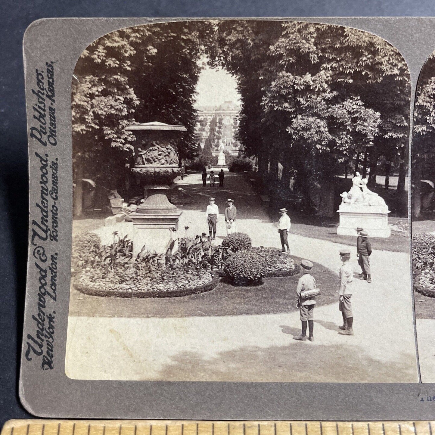 Antique 1903 Sanssouci Palace Potsdam Germany Stereoview Photo Card P5124