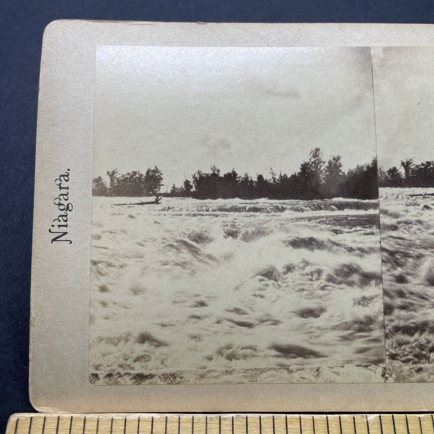 Antique 1860s Niagara Falls Rapids First Photos Stereoview Photo Card P2535