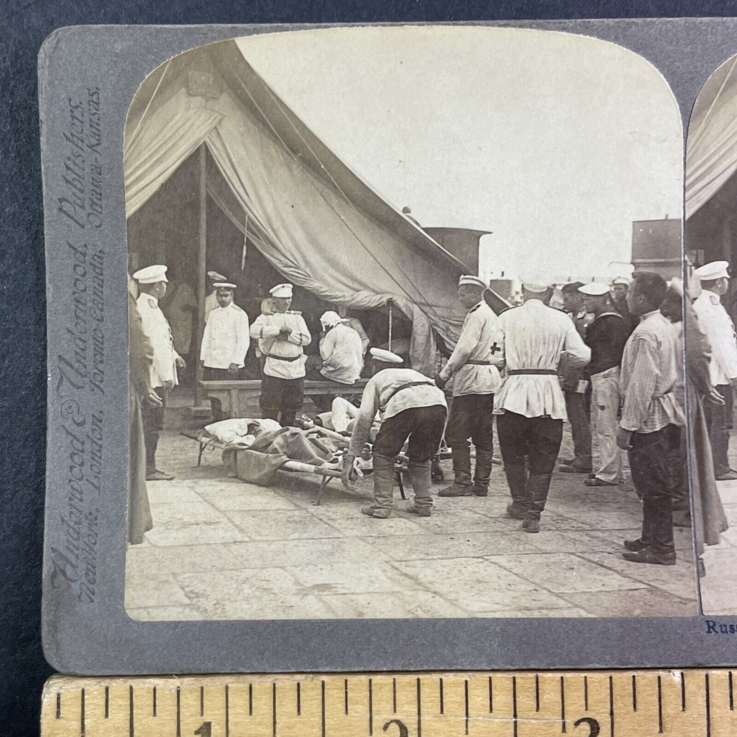 Russian Battlefield Hospital Stereoview Russo-Sino War Antique c1904 X3890