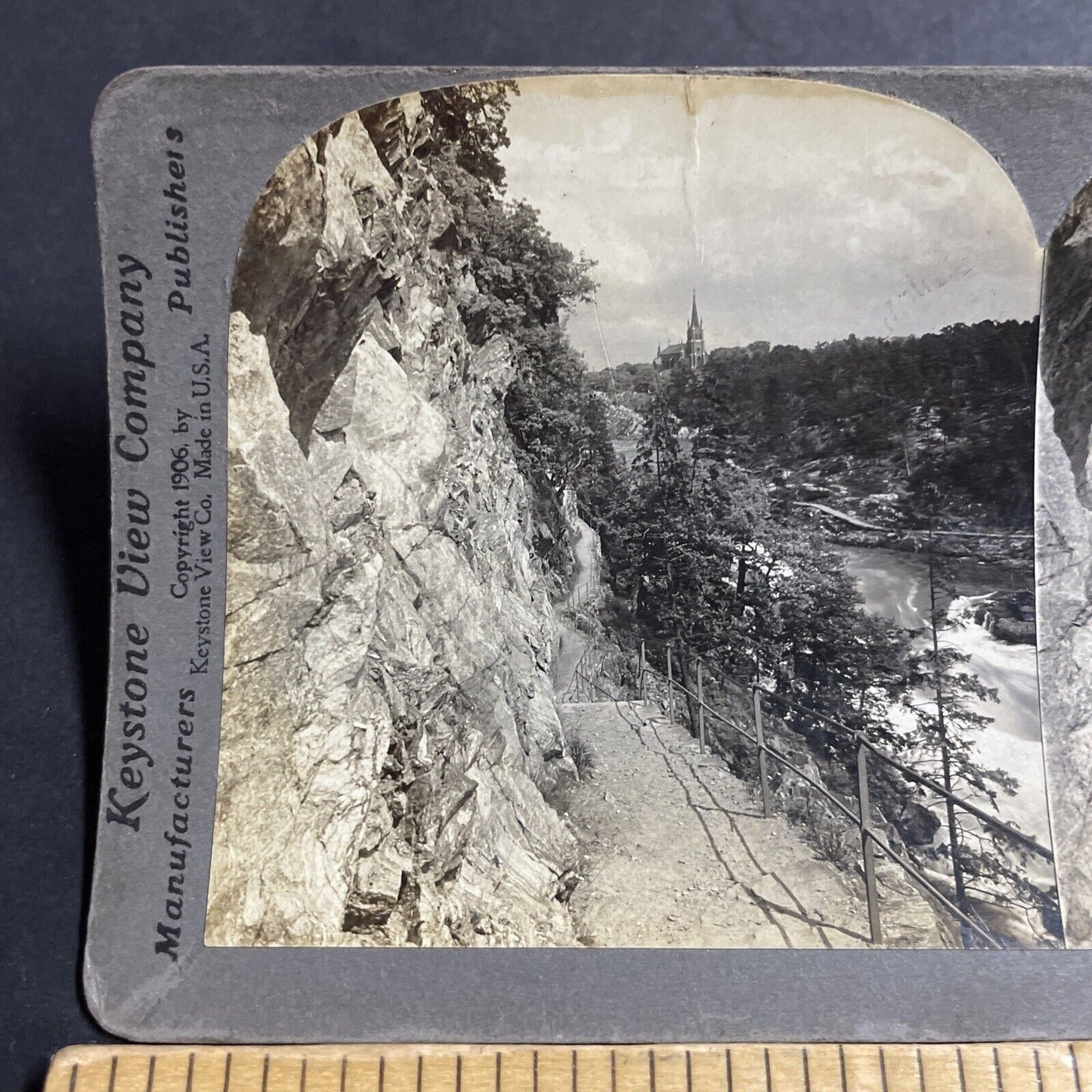 Antique 1906 Trollhattan Sweden Mountain View Stereoview Photo Card P5519