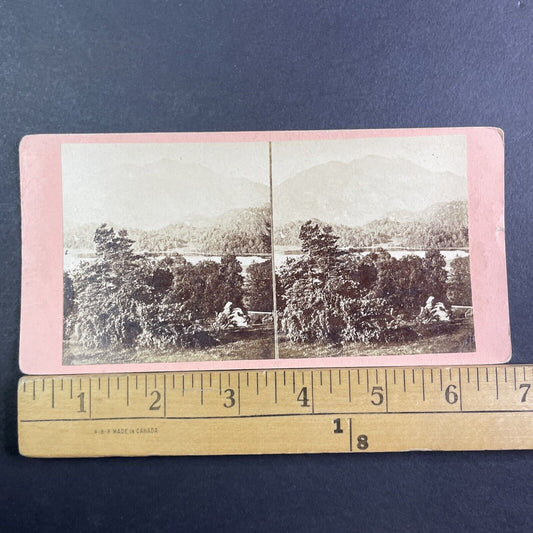 Ben Venue Mountain Scotland Stereoview Loch Lomond Antique c1865 X3192