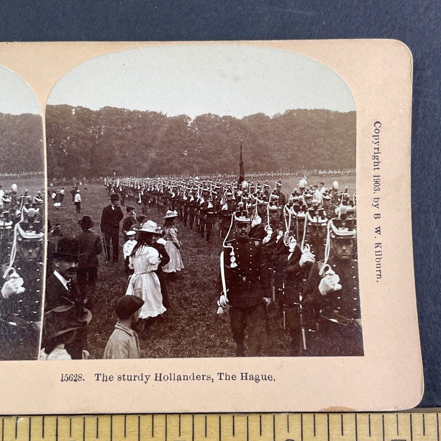 Dutch Royal Army Parade Stereoview The Netherlands Antique c1903 X3166