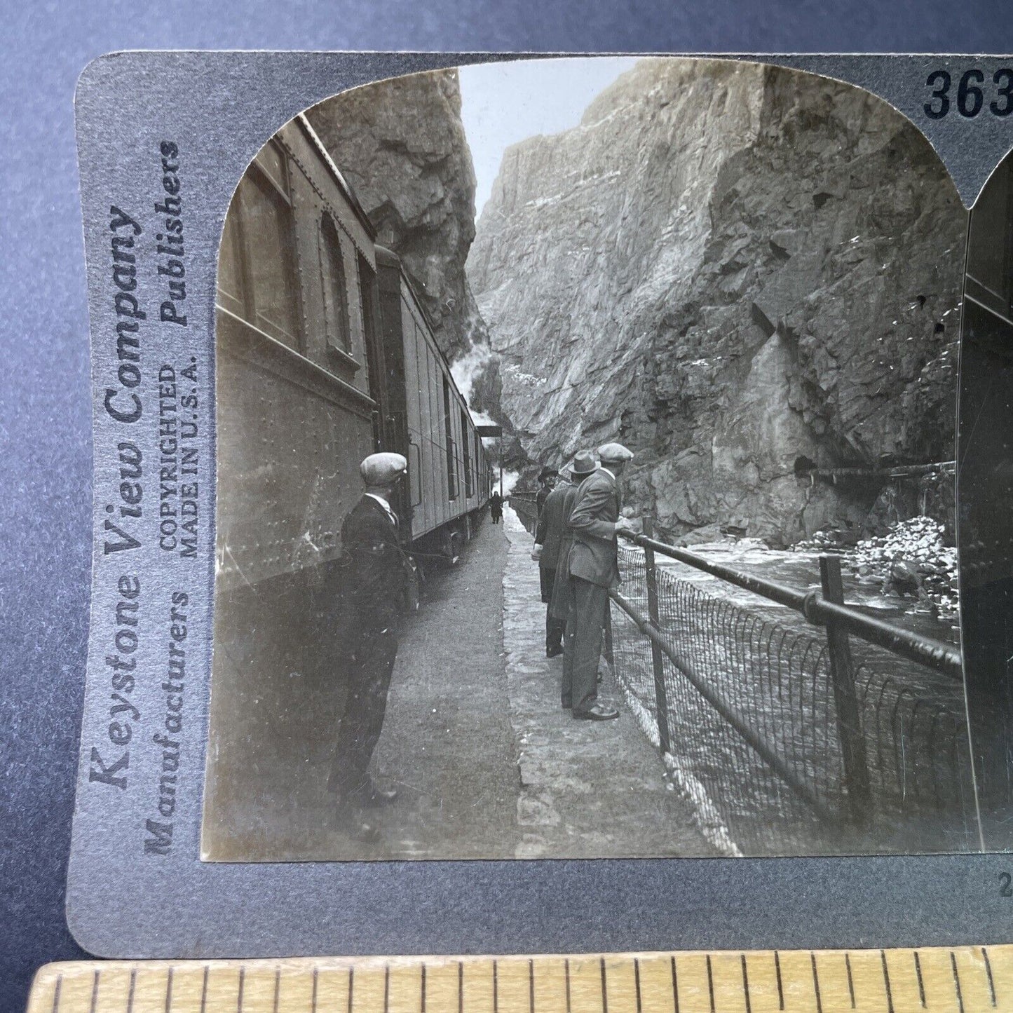 Antique 1910s Railroad Workers Canyon City Colorado Stereoview Photo Card P3212