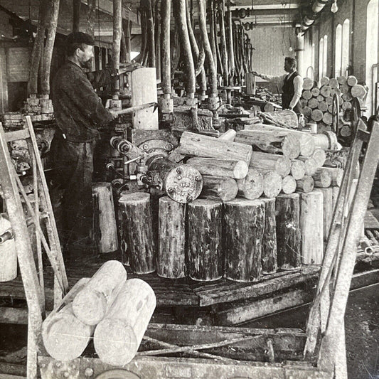 Antique 1906 Lumber Mill Concord New Hampshire Stereoview Photo Card P1524