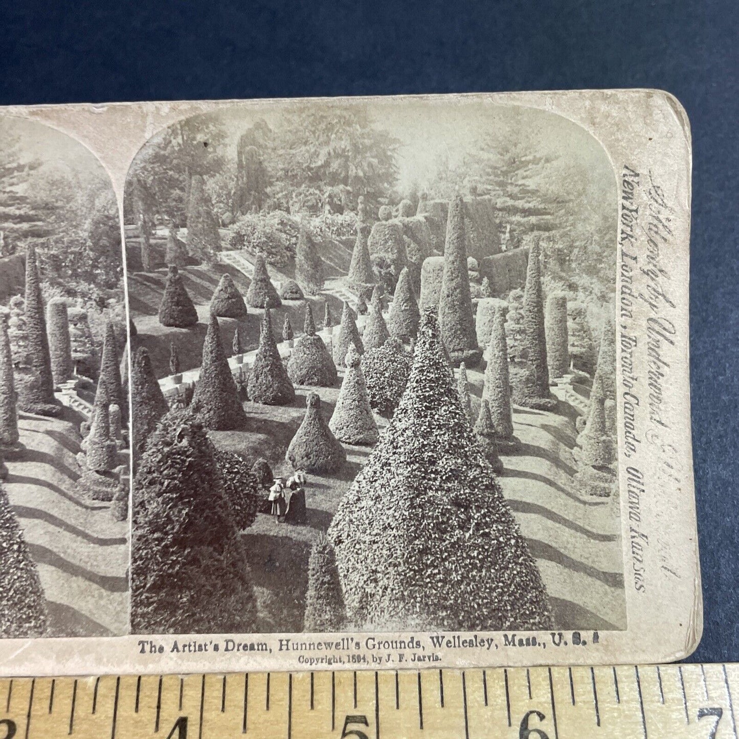 Antique 1894 Hunnewells Gardens Wellesley MA Stereoview Photo Card P4883