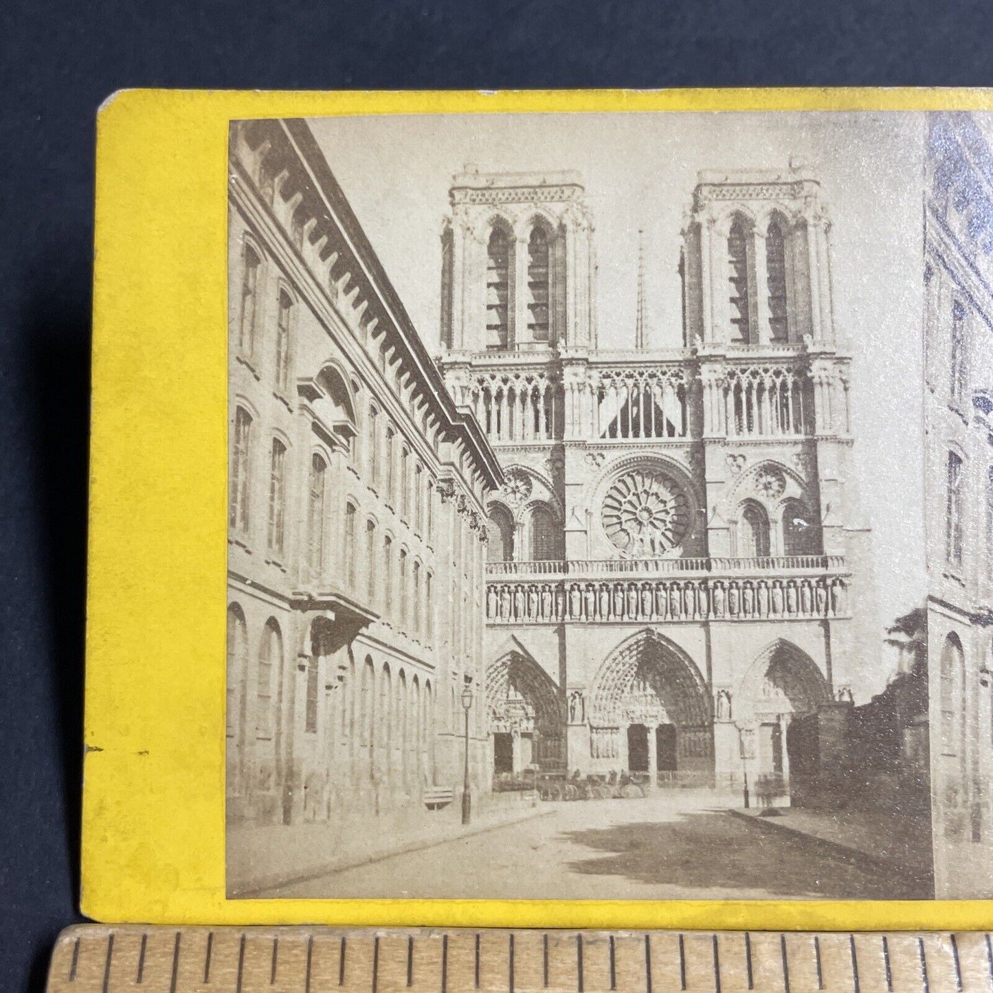 Antique 1870s Notre Dame Church Cathedral Paris Stereoview Photo Card P4198