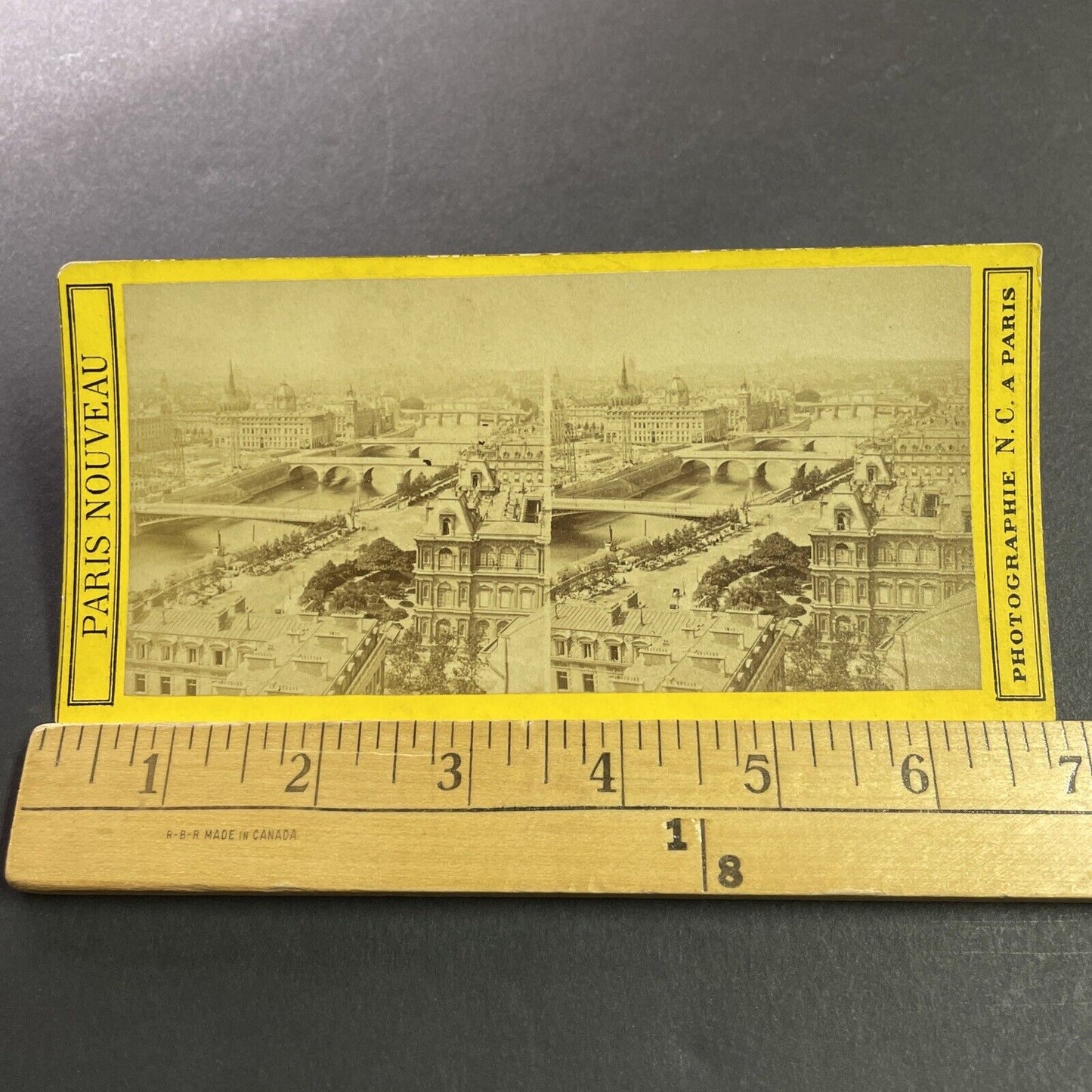 Antique 1870s Streets & Bridges In Paris France Stereoview Photo Card P4038