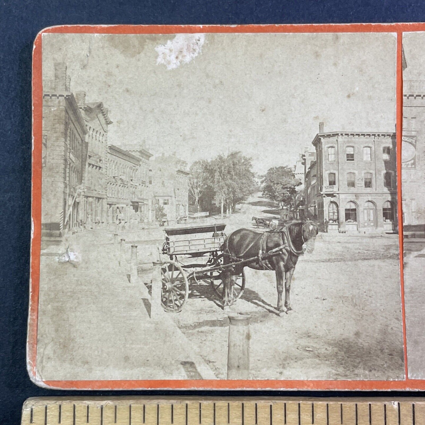 Edward's Block Southbridge Massachusetts Stereoview C.H. Townsend c1870s Y140