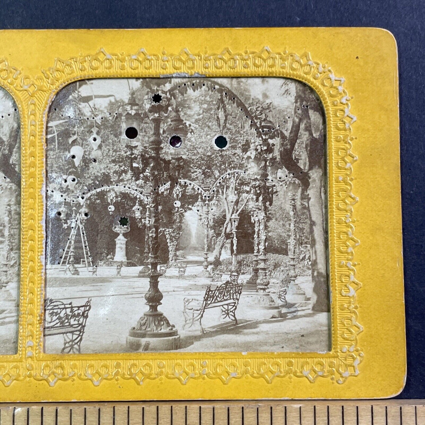 Bal Mabille Garden Paris Stereoview French Tissue Antique c1860s XT2128