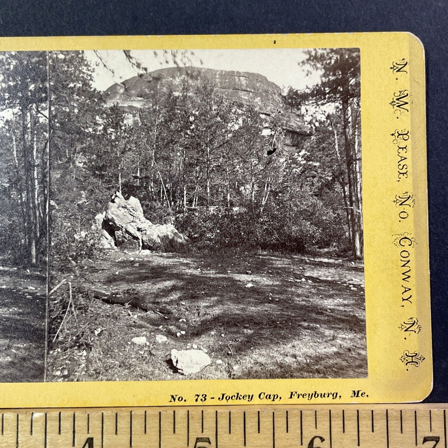 Jockey Cap Mountain Freyburg Maine Stereoview Photo NW Pease Antique 1874 X872