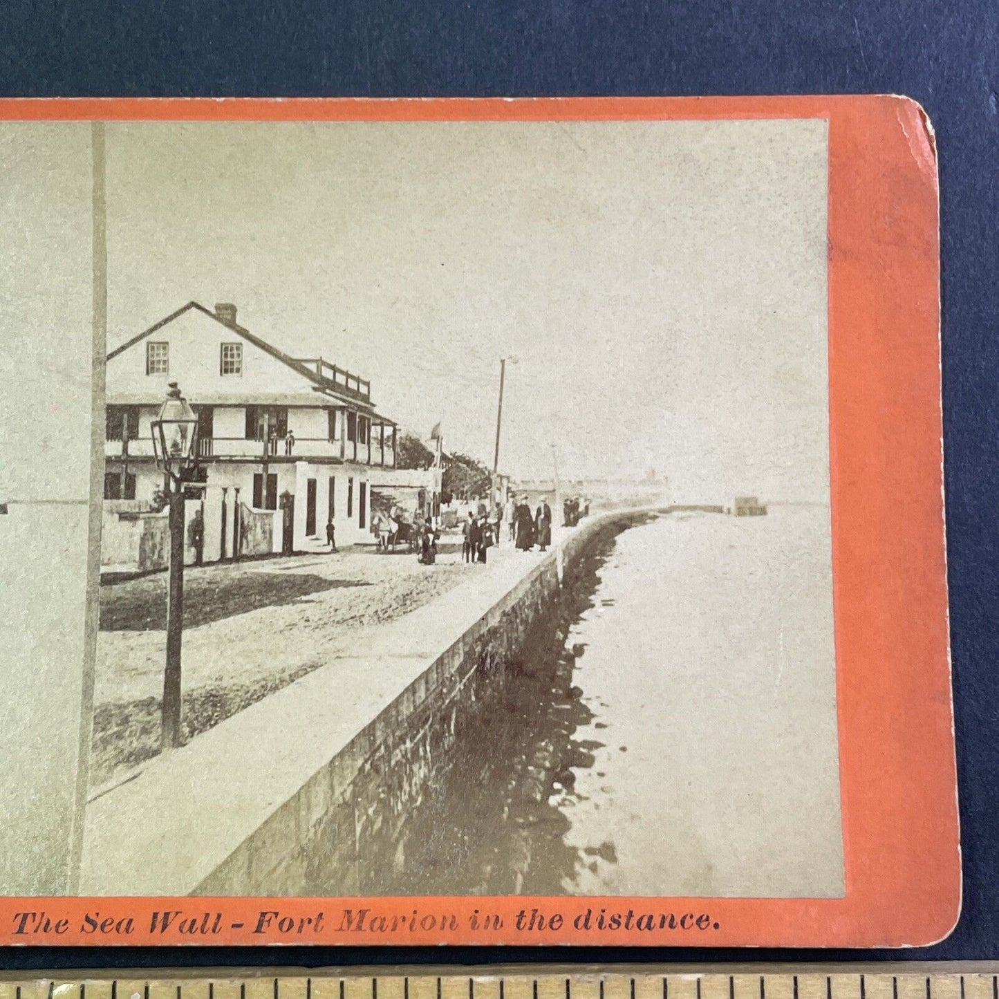 Marine Street St. Augustine Florida Stereoview Antique c1870s Y075