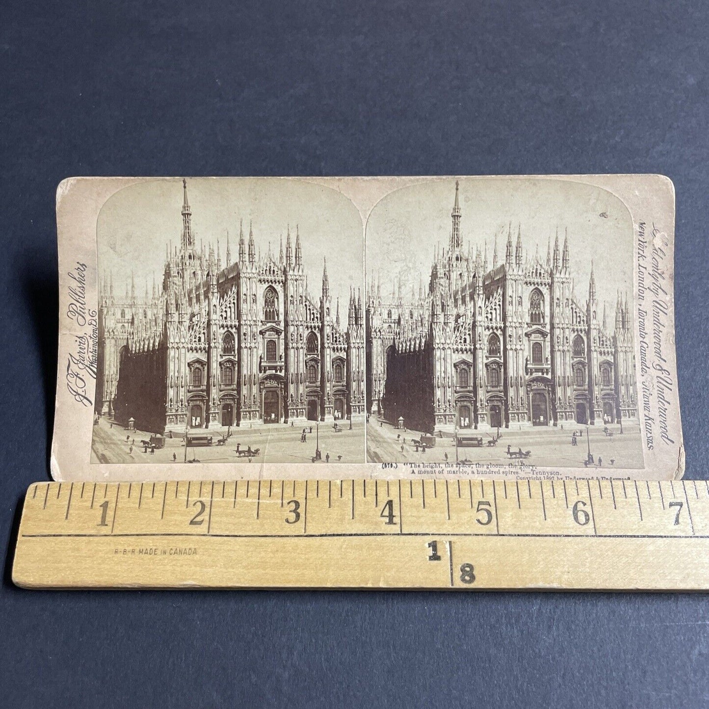 Antique 1897 Great Cathedral Church Milan Italy Stereoview Photo Card P4496