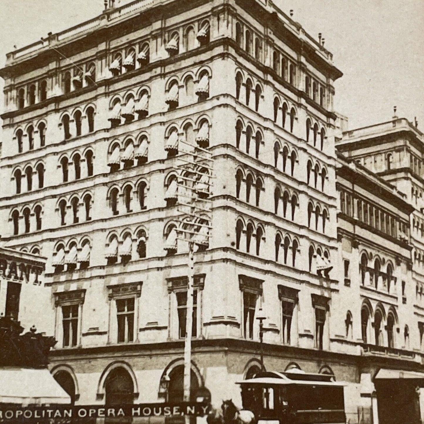 Metropolitan Opera House Stereoview Manhattan New York Antique c1883 X1291
