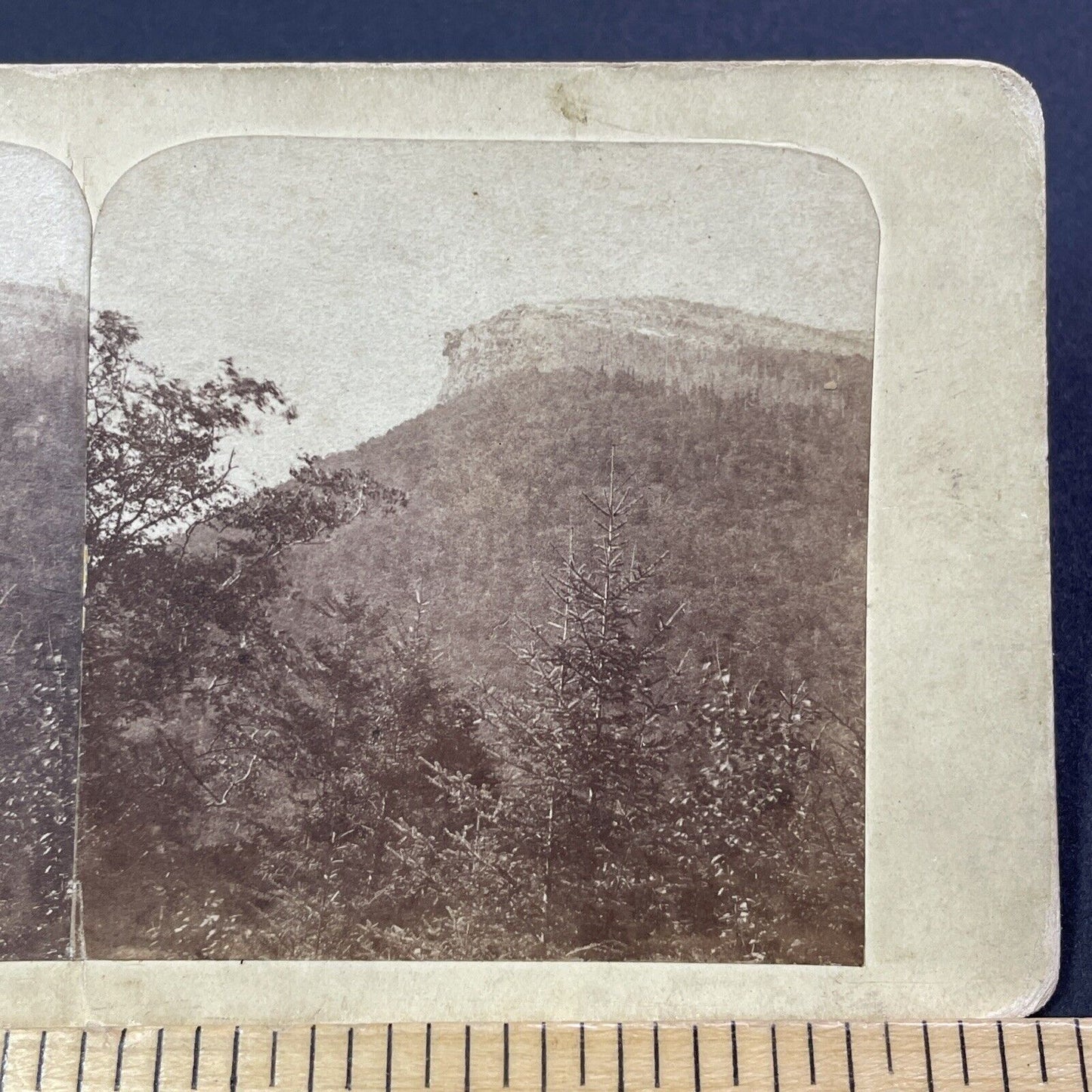 Antique 1860s Old Man Of The Mountain New Hampshire Stereoview Photo Card V1781