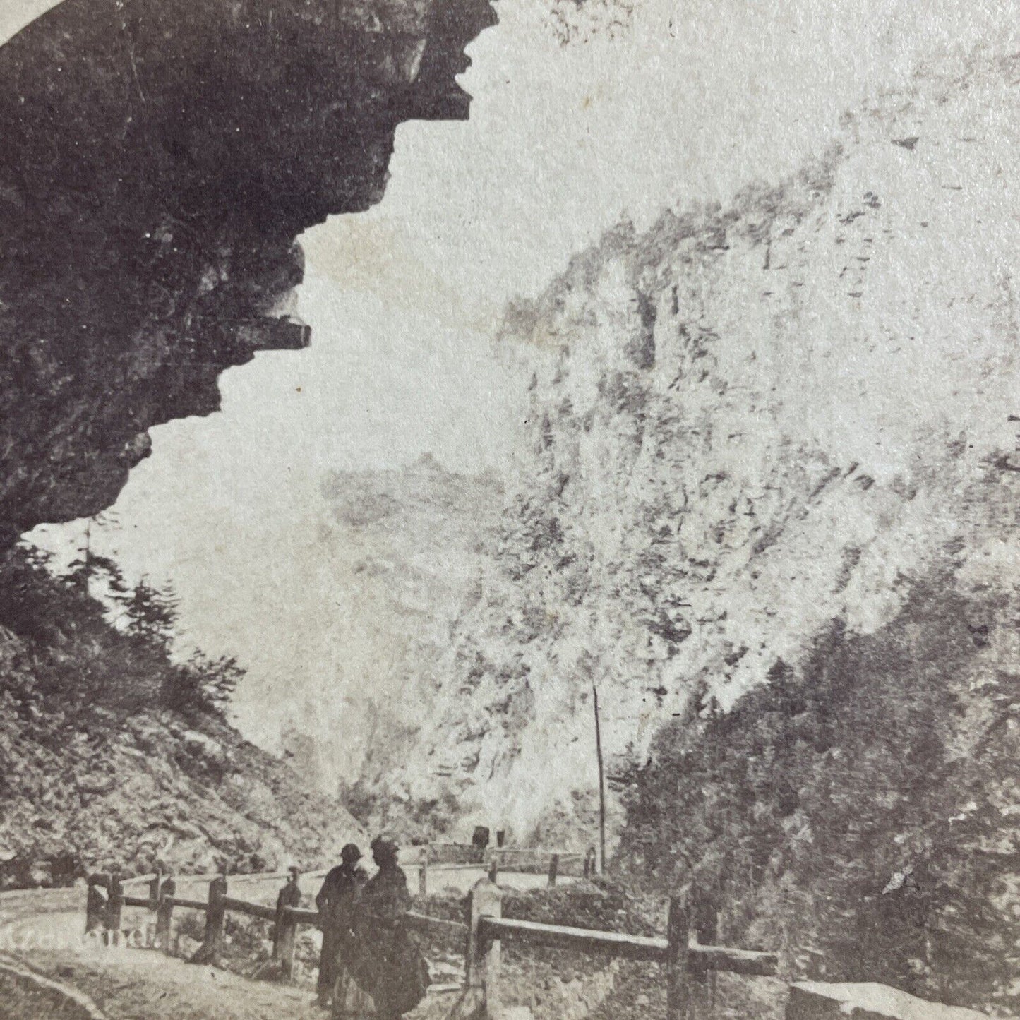 Antique 1870s Mountain Road Way Lucerne Switzerland Stereoview Photo Card P4890