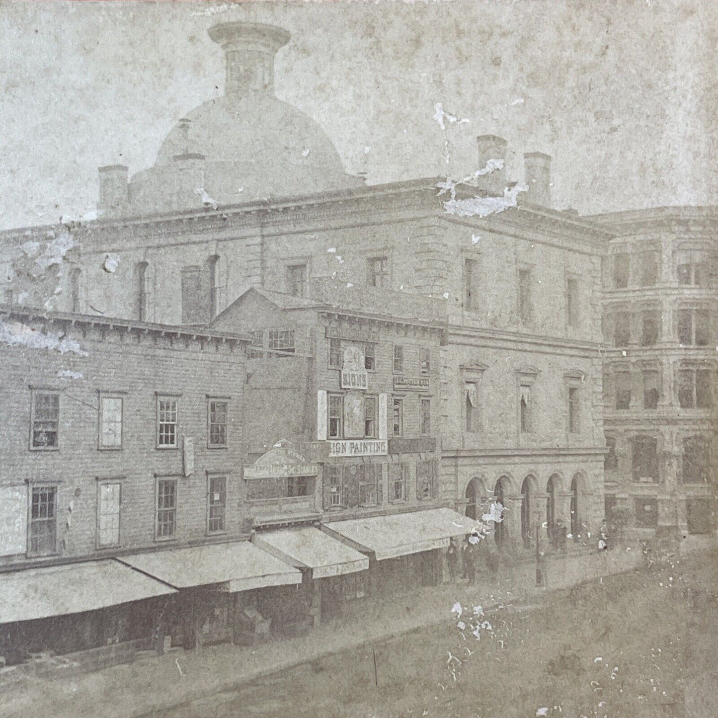 USPS Post Office Stereoview Providence Rhode Island Antique c1878 X1330