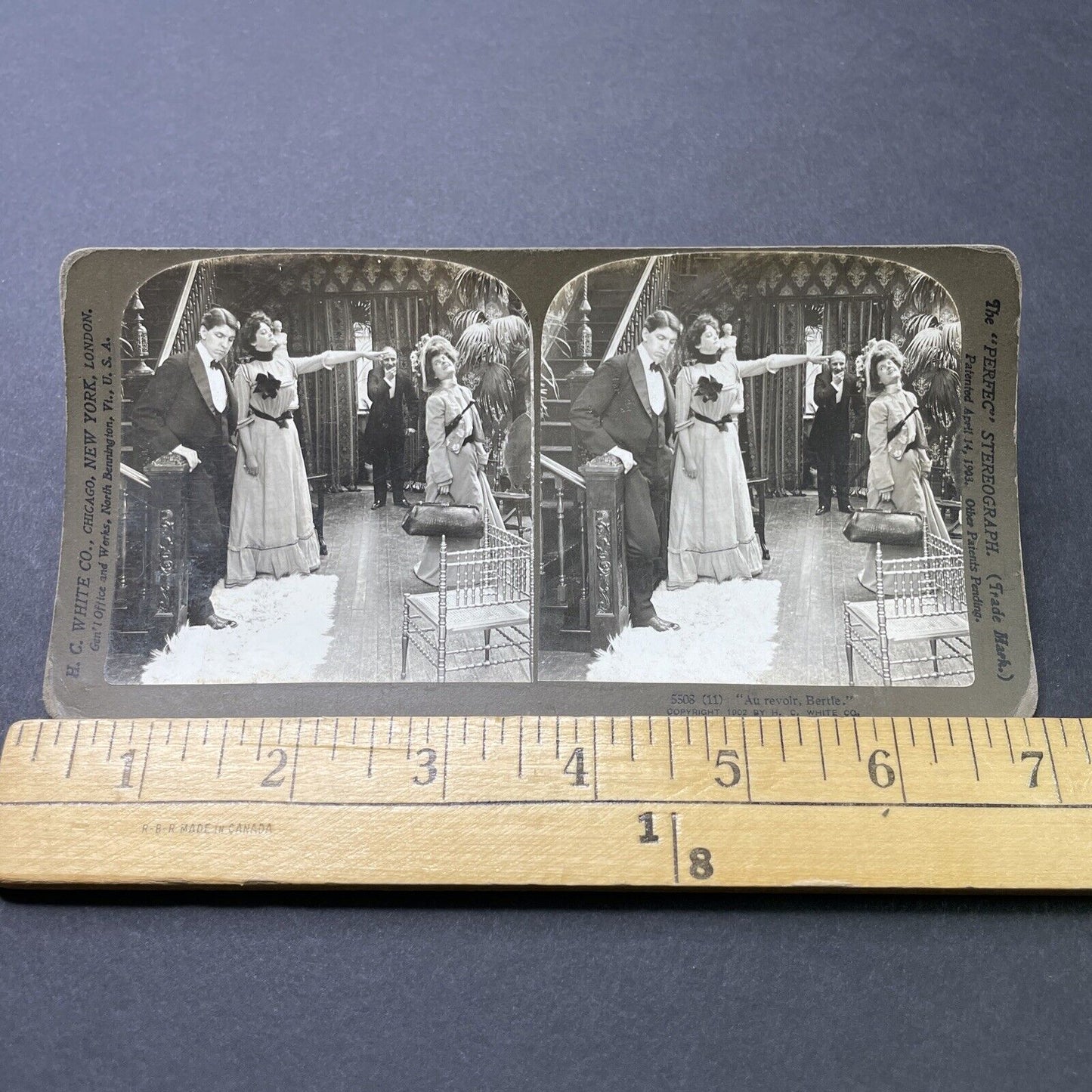 Antique 1902 Woman Scolds Husbands Mistress Stereoview Photo Card P2711