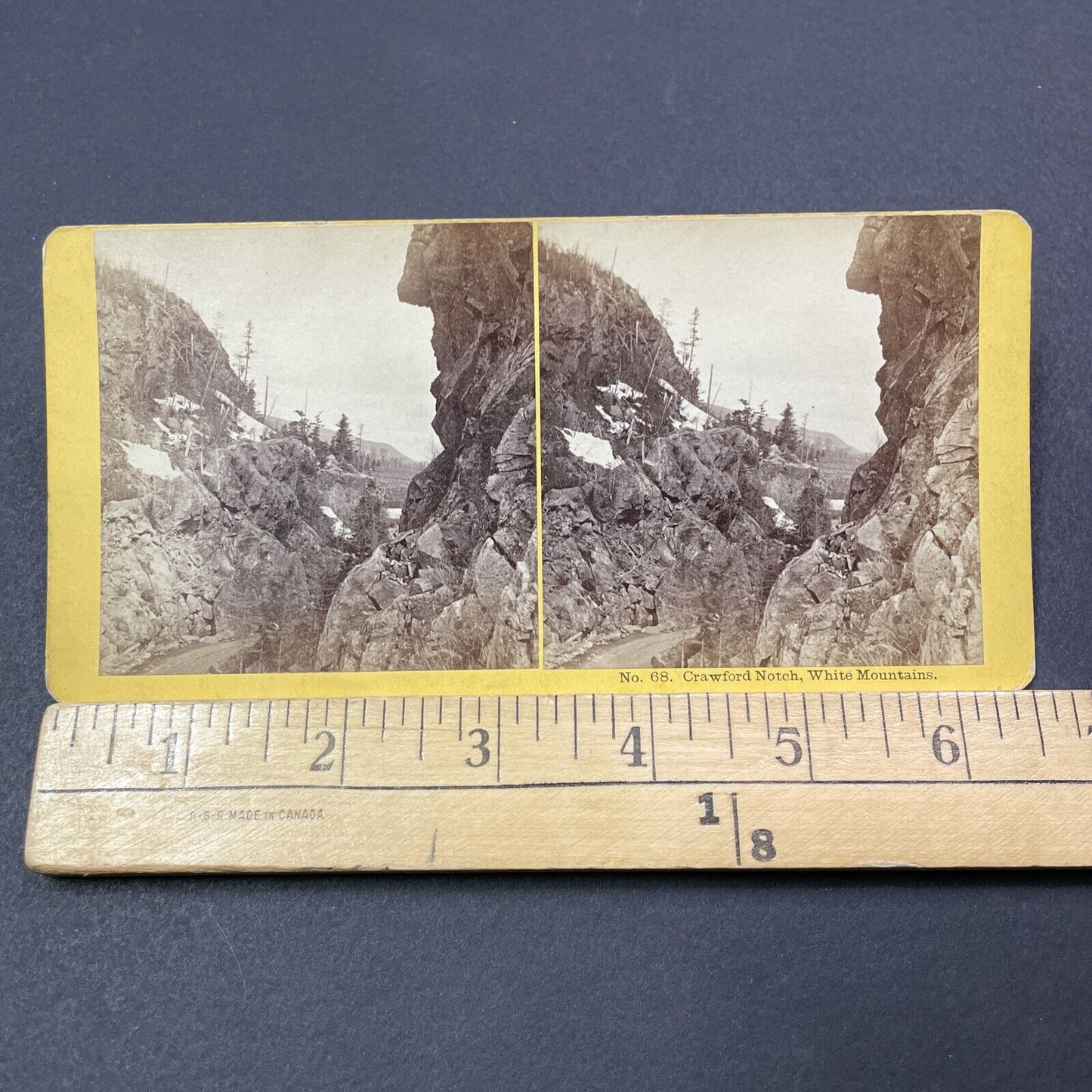 Antique 1870s Crawford Notch Horse & Buggy Road NH Stereoview Photo Card V1994