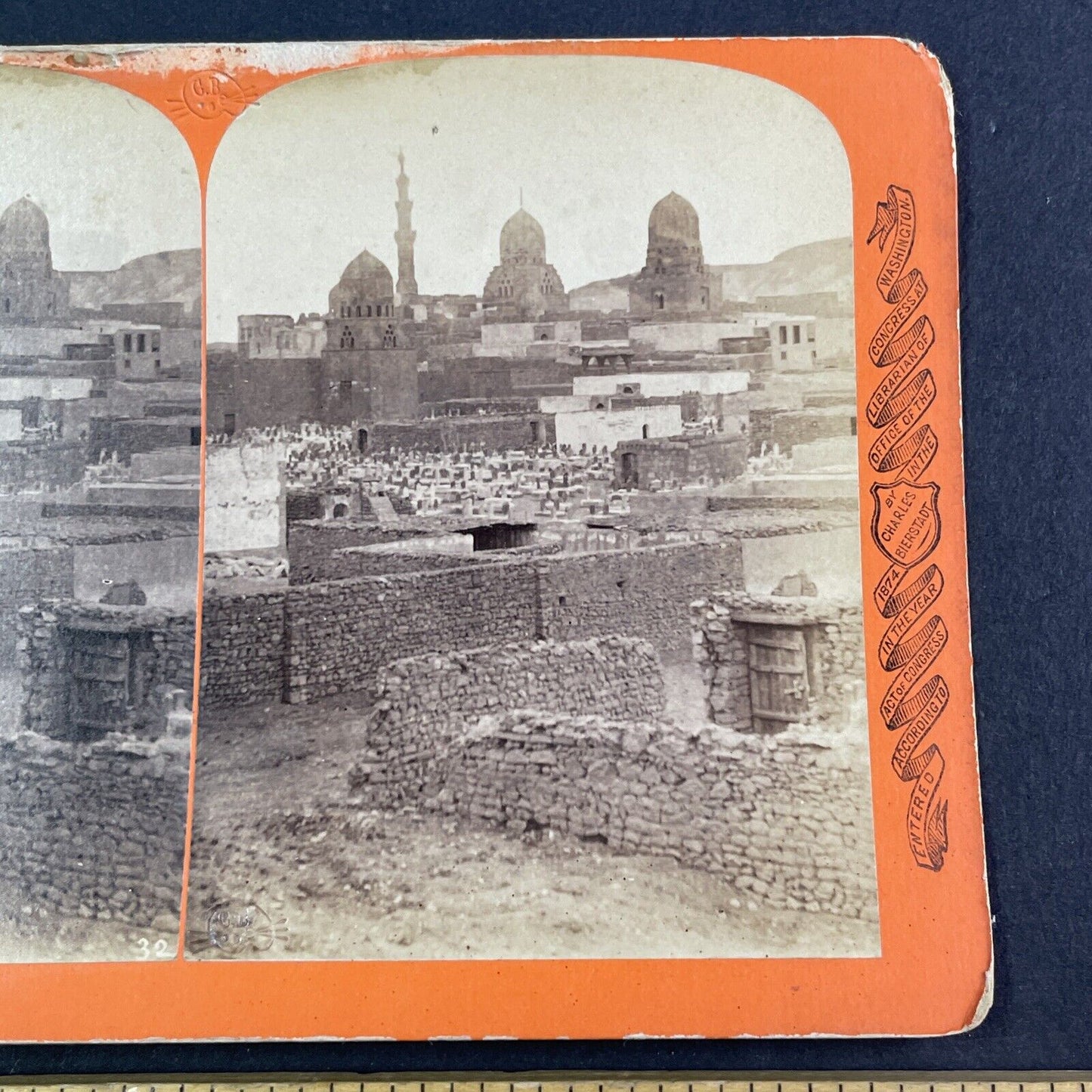 Tombs of the Caliphs Egypt Stereoview Charles Bierstadt Antique c1879 Y2412