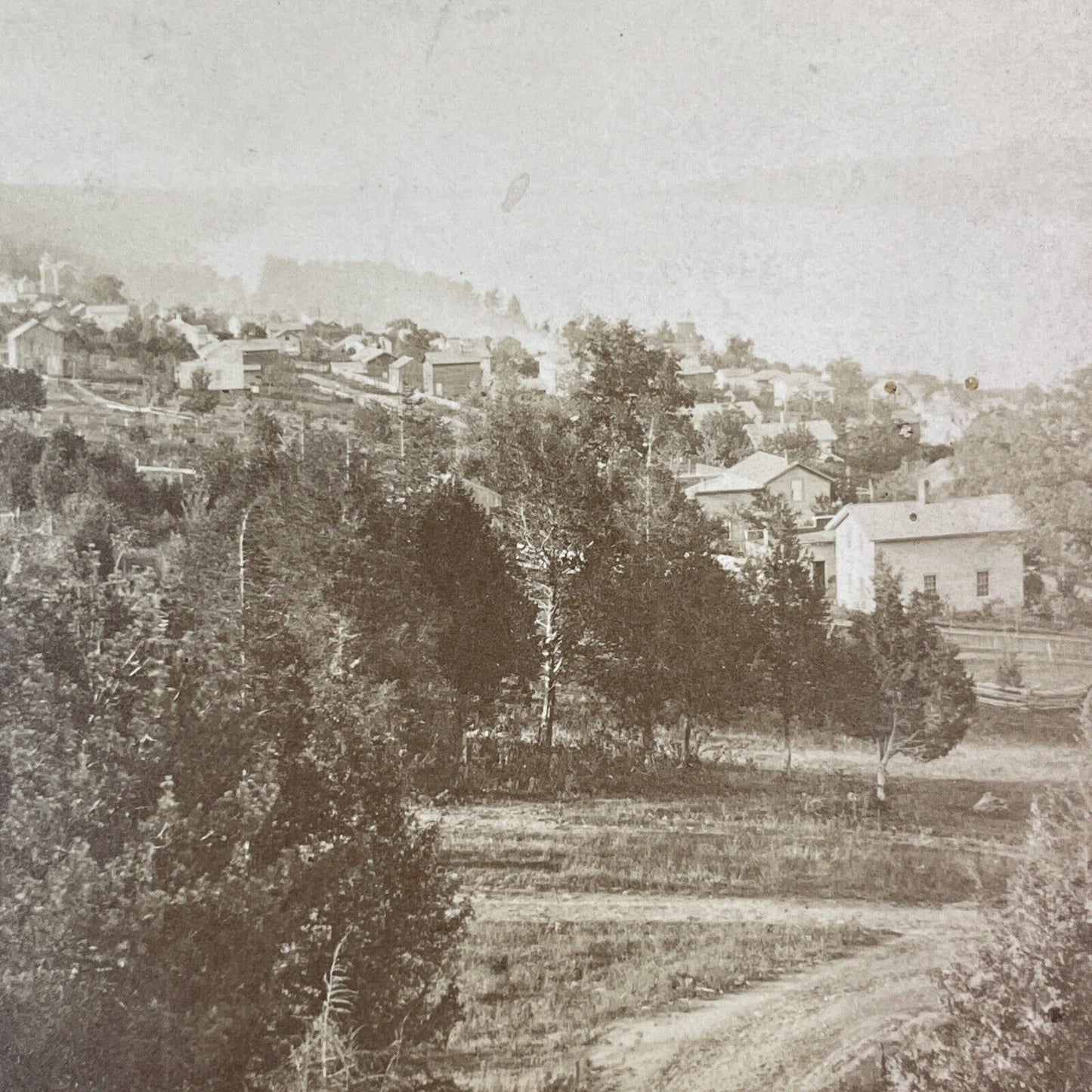 Lehigh Valley Railroad Stereoview City View Watkins Glen Antique c1870s Y2170