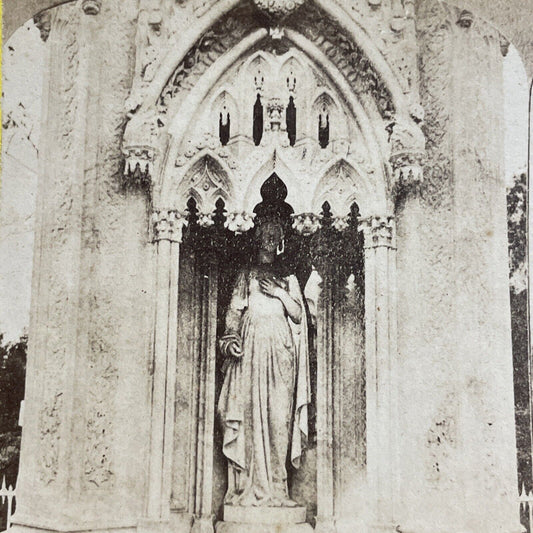 Antique 1870s Charlotte Canda Grave Green-Wood Cemetery Stereoview Photo P5206