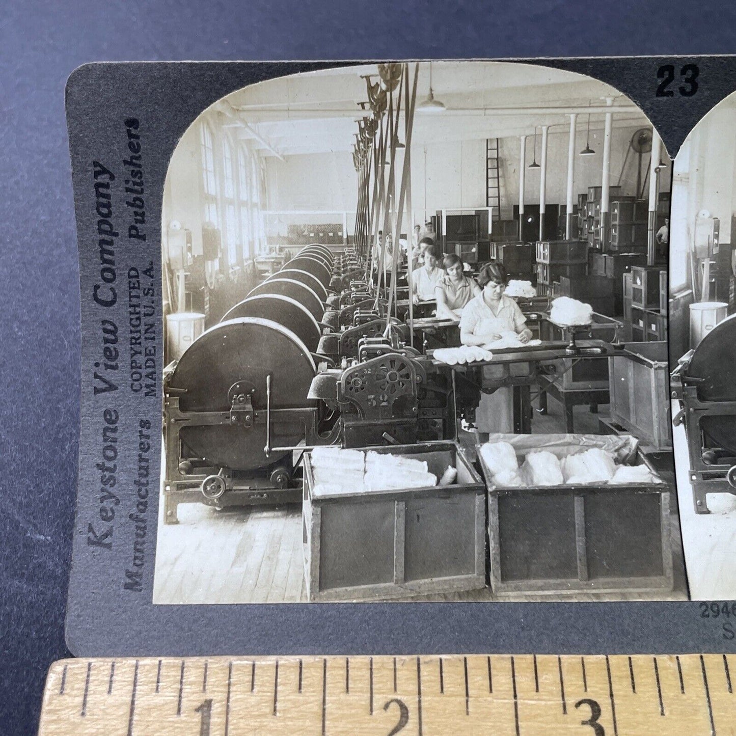 Antique 1918 Manchester Connecticut Silk Factory Stereoview Photo Card P3073