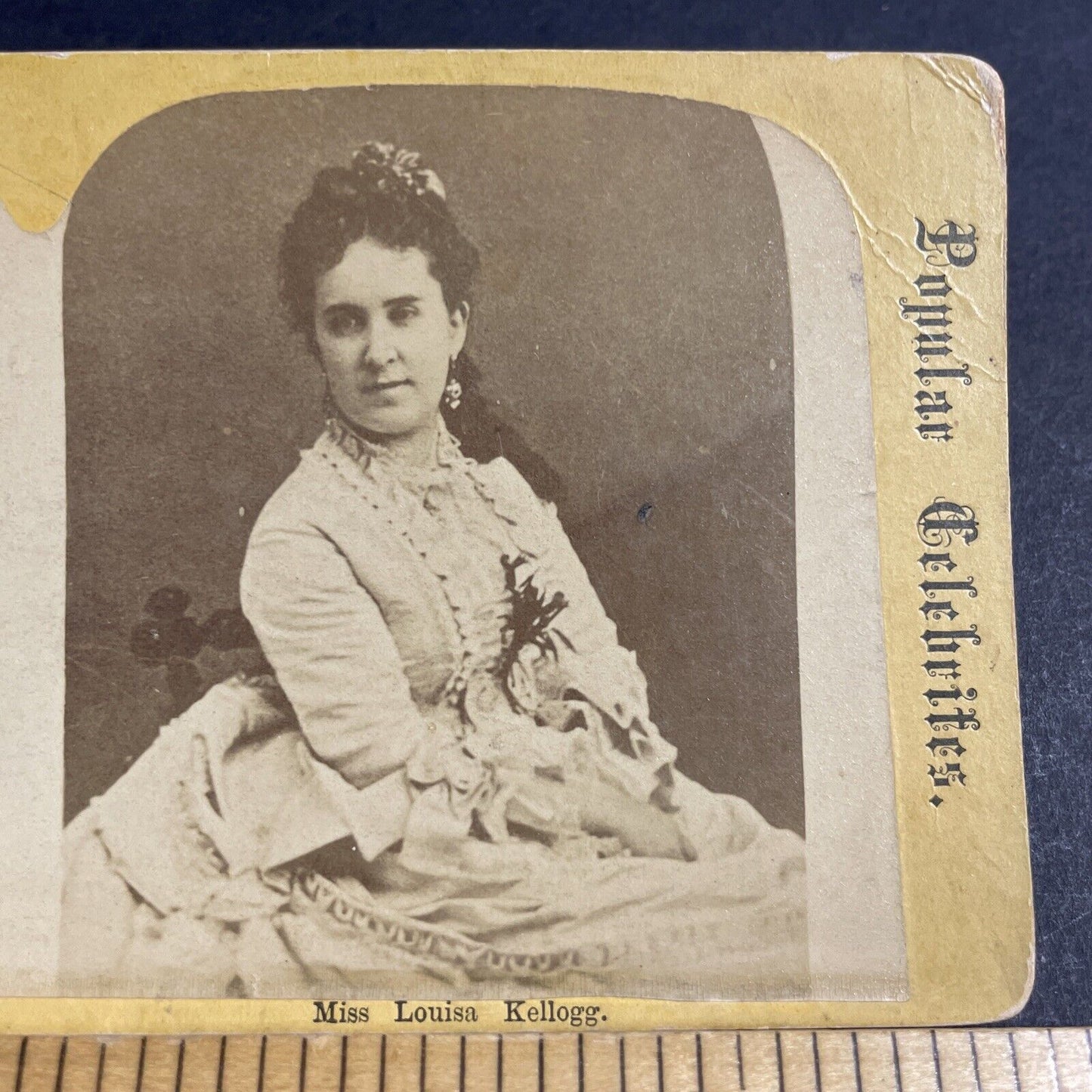 Antique 1870s Clara Louise Kellogg Opera Singer Stereoview Photo Card P4702