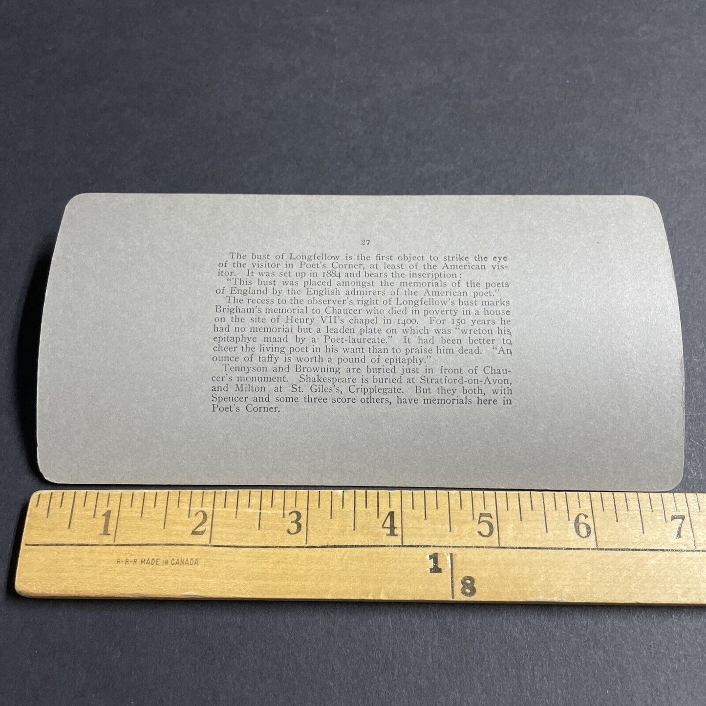 Antique 1901 Poets Corner Westminster Abbey London Stereoview Photo Card P4555