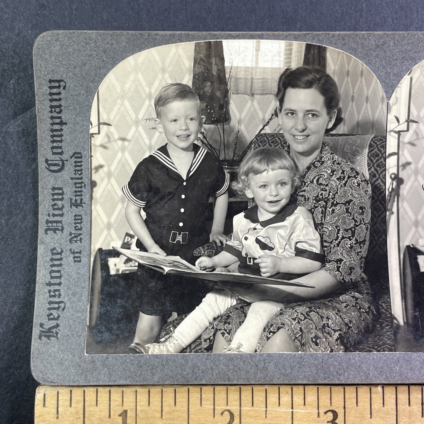 Charles H Berry Family Stereoview Rocky Hill Connecticut OOAK Antique 1935 X1562