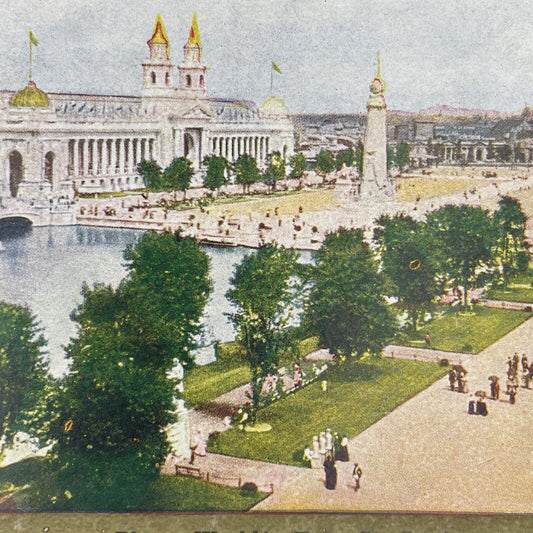 Antique 1904 St. Louis World's Fair Plaza Stereoview Photo Card P580-056