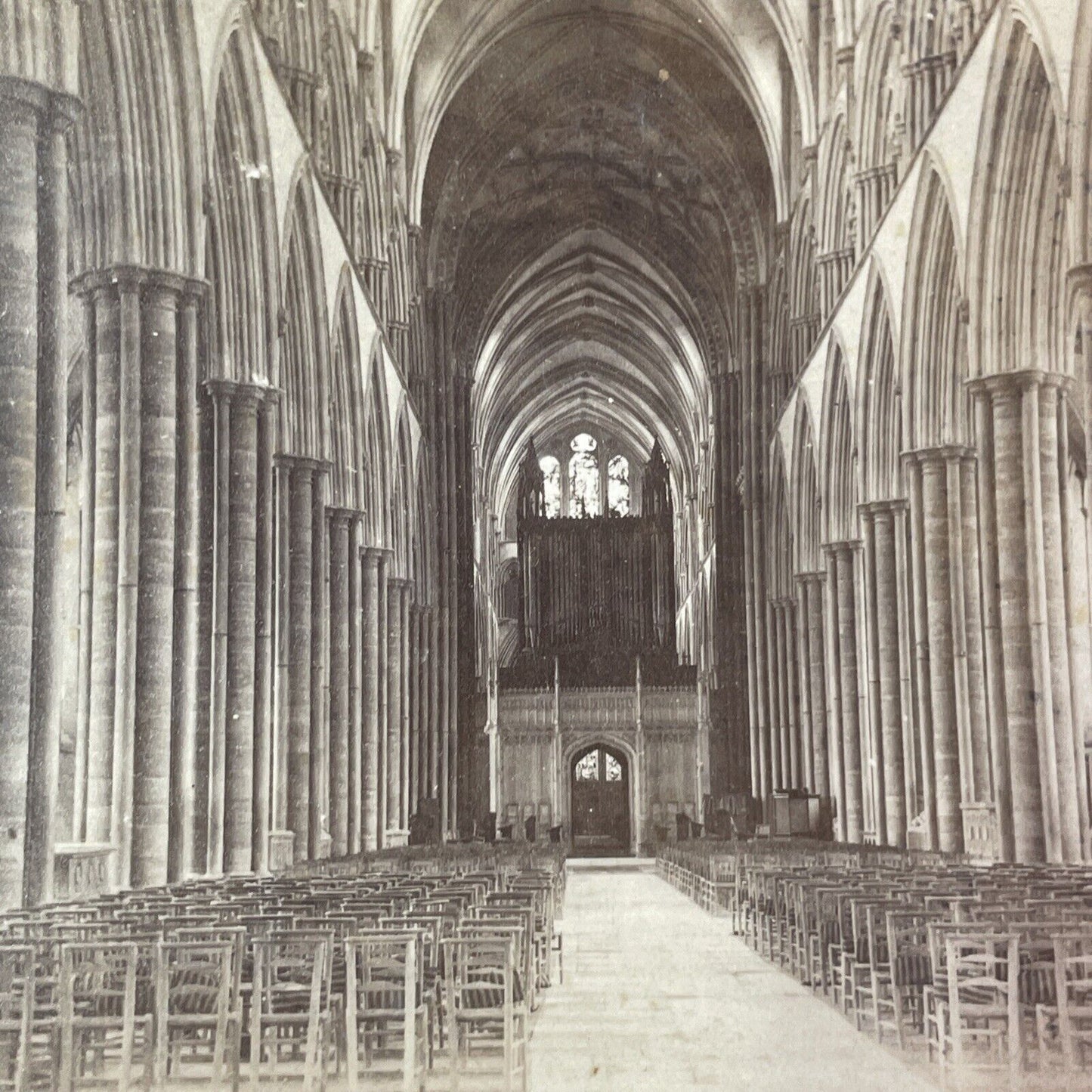 Salisbury Cathedral Church England Stereoview Antique c1870 Y2178