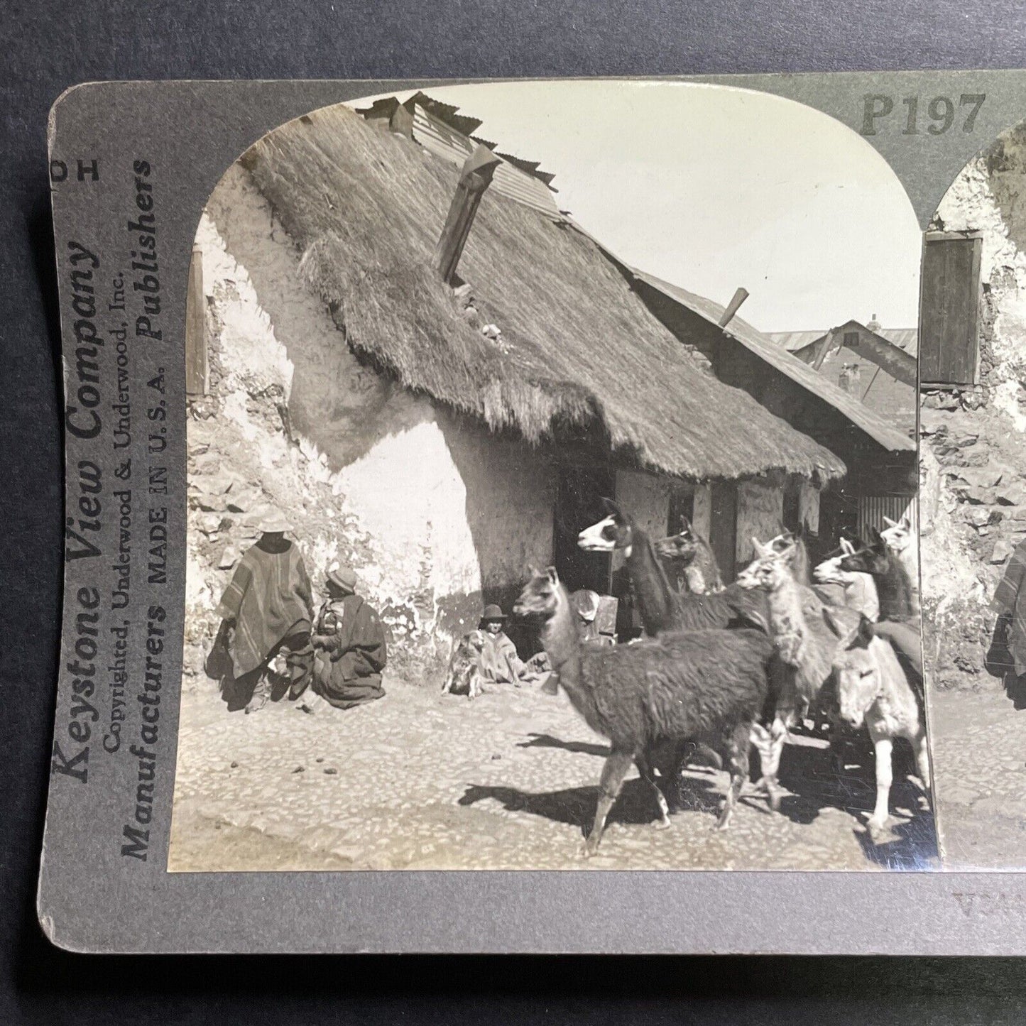 Antique 1918 Cerro De Pasco Village Andes Peru Stereoview Photo Card P1460