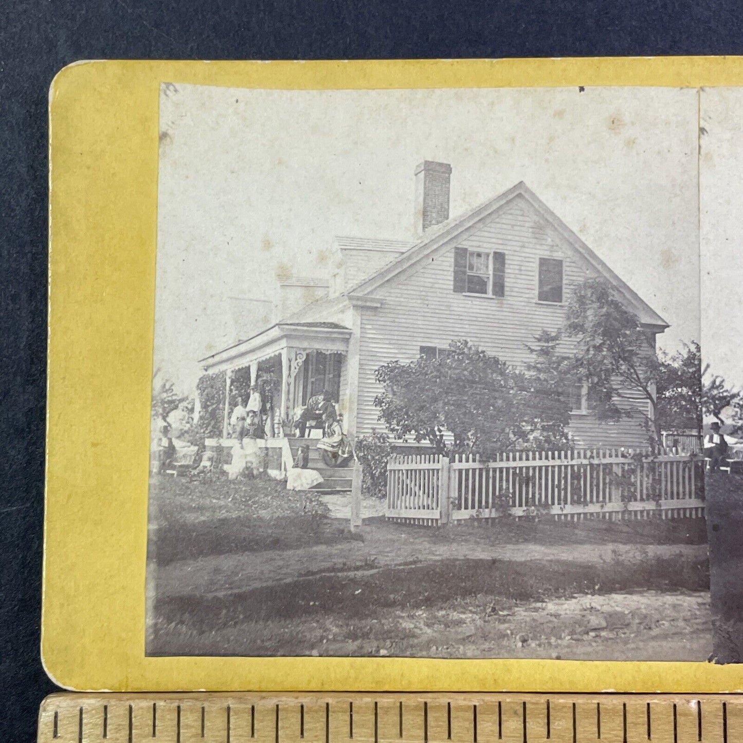 Wealthy Family House Stereoview Wolfeboro NH ET Brigham Antique c1870 X1210