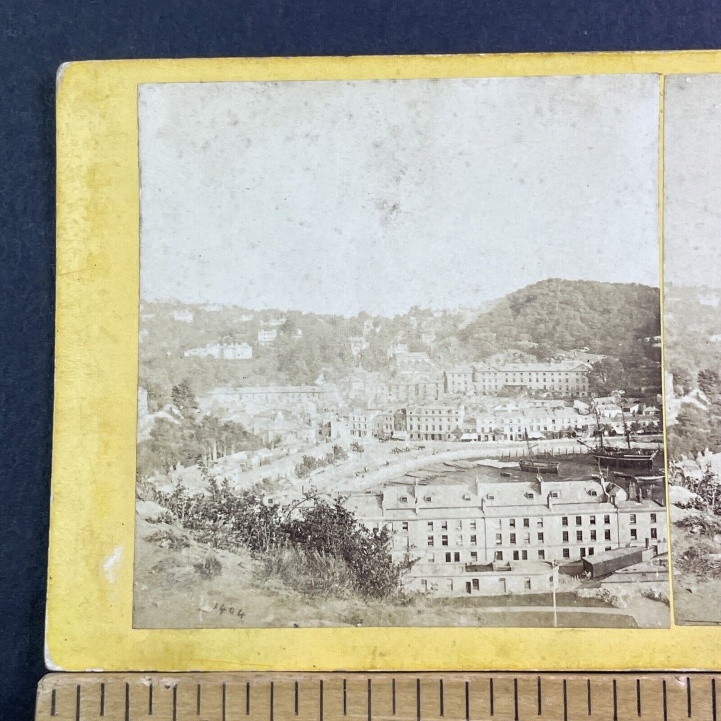 Torquay Harbor Devon England UK Stereoview Antique c1863 X2454