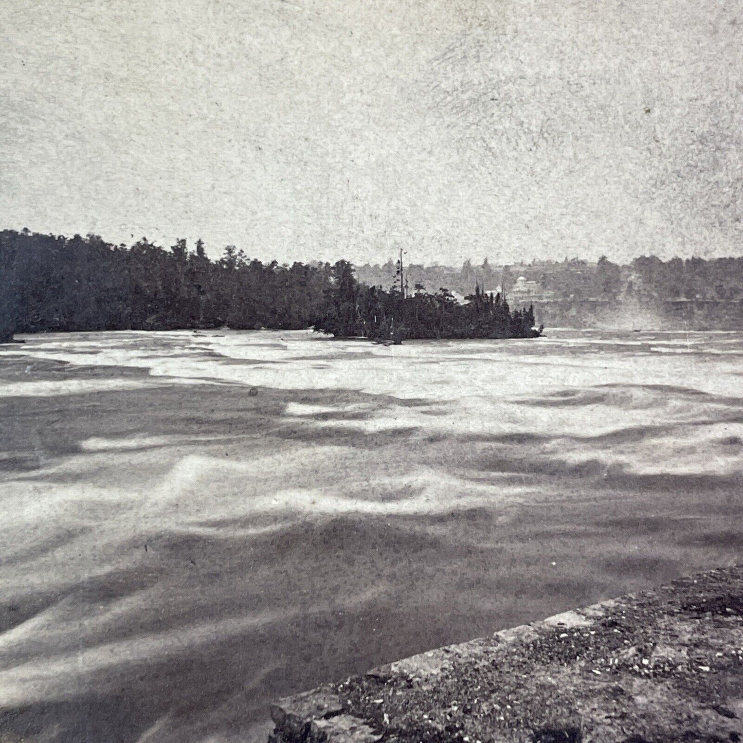 Top Of The Niagara River Above Falls Stereoview E&HT Anthony Antique c1868 X3655