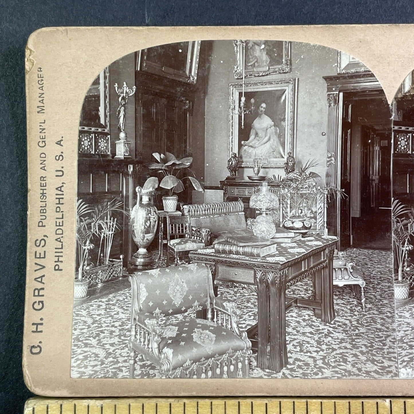 Red Room The White House Stereoview Washington DC Antique c1900 X3527