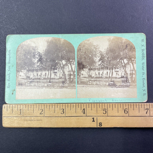 Farragut House Hotel Rye New Hampshire Stereoview Photo Card Antique 1868 X843