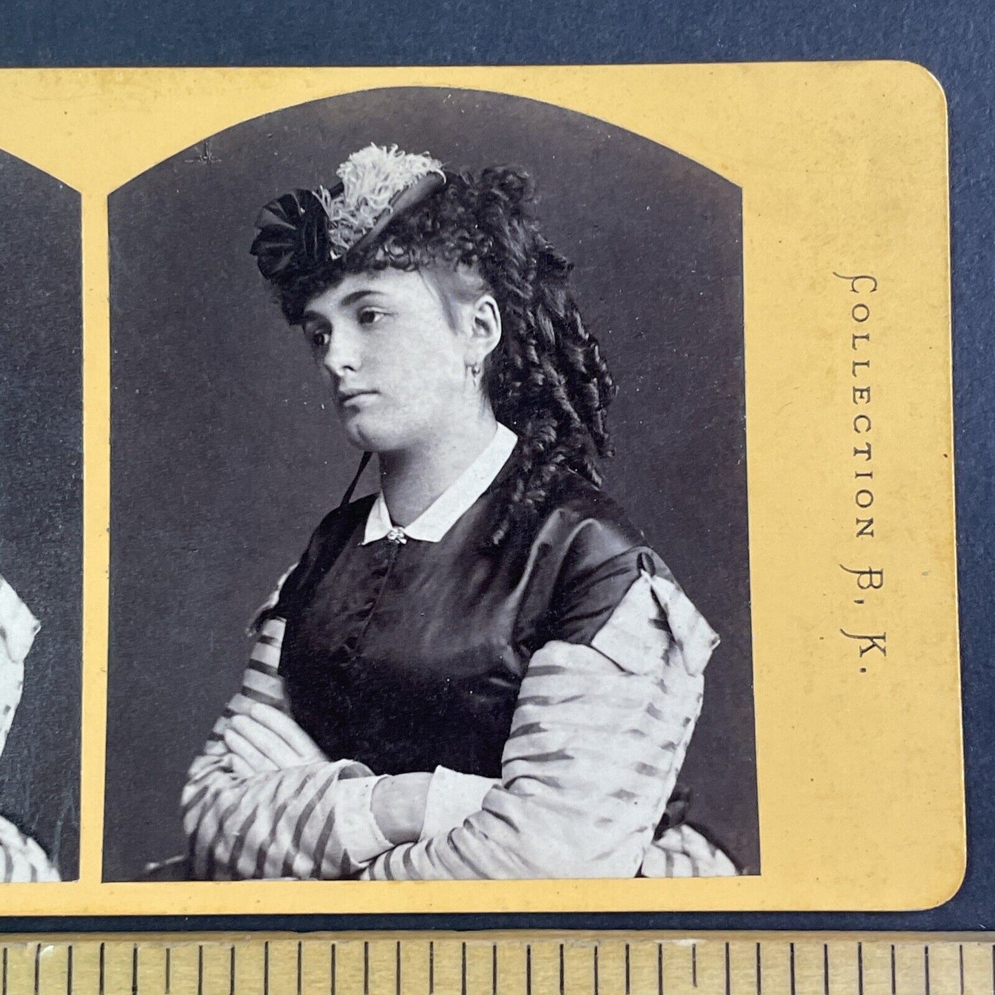 Beautiful French Woman Traditional Clothing Stereoview Antique c1870 X3214