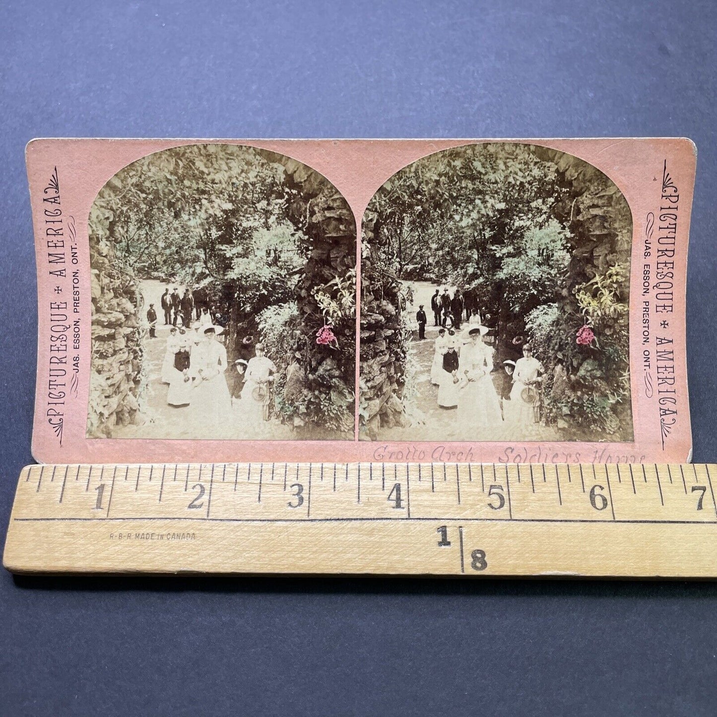 Antique 1902 Grotto Arch View Dayton Ohio Gardens Stereoview Photo Card P2485