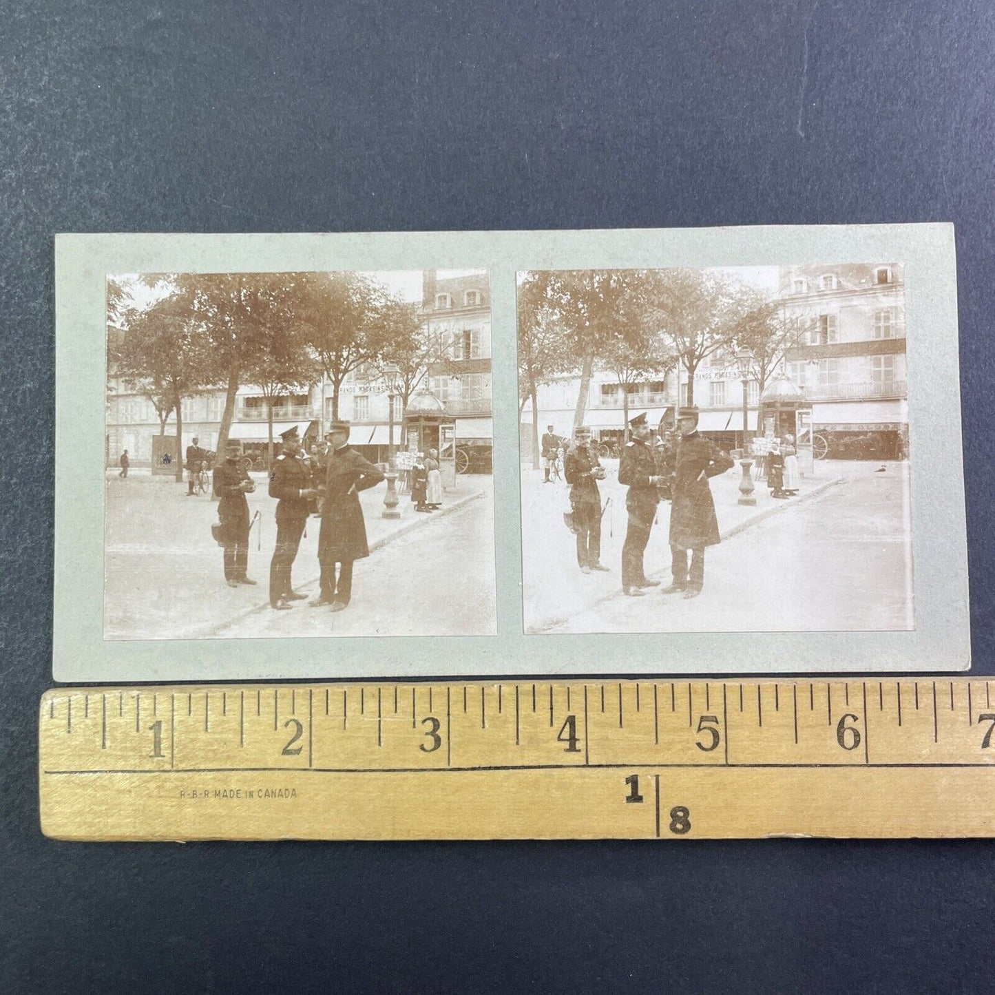 Ferdinand Foch & Maxime Weygand Negotiate German Surrender Stereoview 1918 X2603