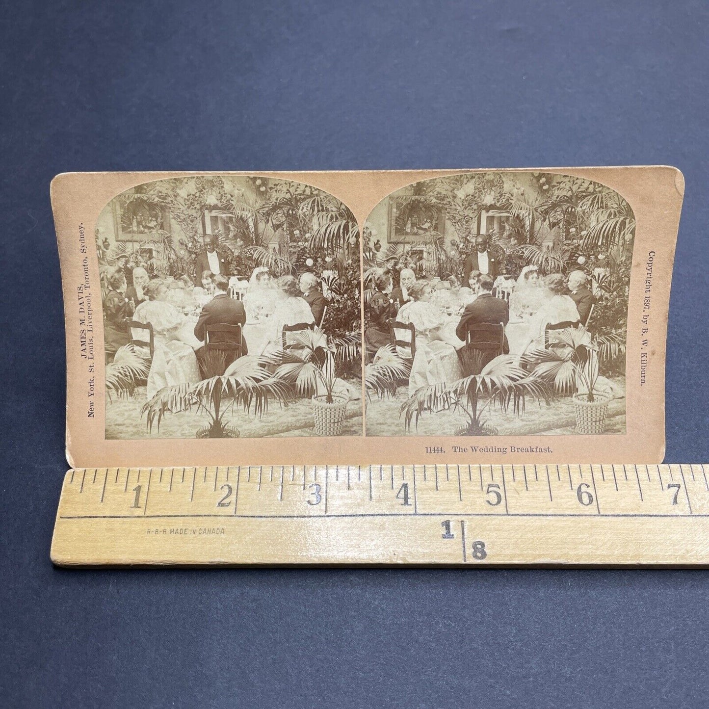 Antique 1897 African American Man Caters A Breakfast Stereoview Photo Card P1999